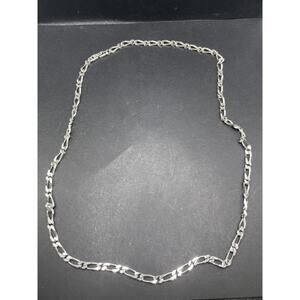 Vintage Monet Signed Figaro Link Silver Tone Chain Necklace